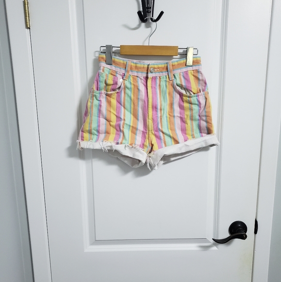 ZARA Colorful Striped Shorts - Picture 2 of 6
